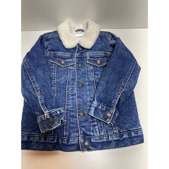 Old Navy Other - Old Navy Jean Jacket Denim Sherpa  Lined 3T Snap Pockets KidCore